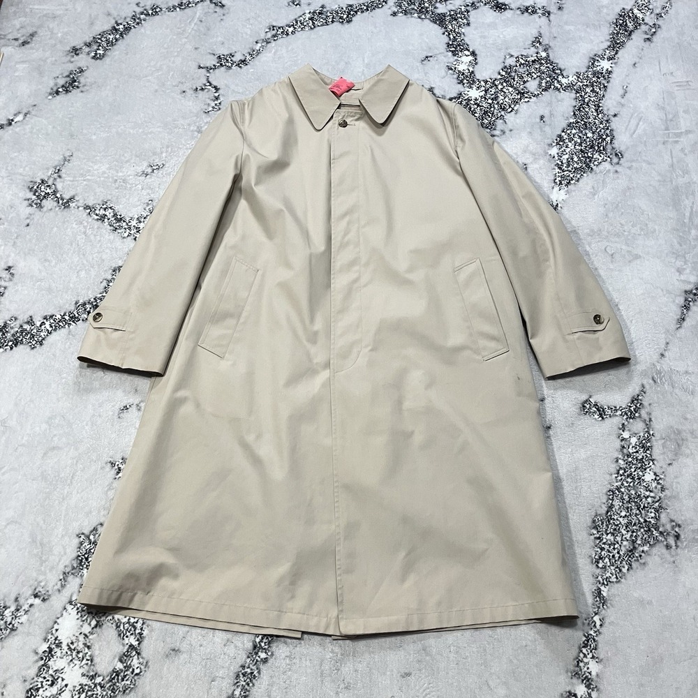 Christian Dior Monsieur Mens Size 44L Trench Rain Coat Beige Paris NY Vtg